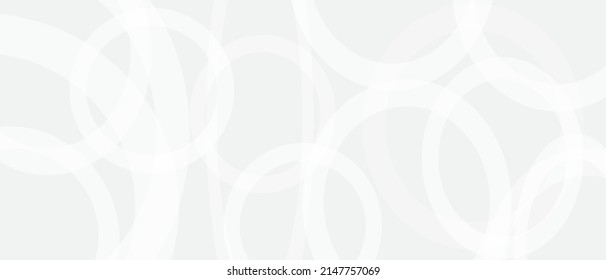 Gray background with circles and arcs texture, white abstract modern backdrop. White color cover and intro template for web and website design.