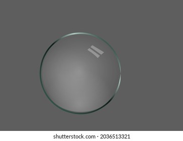 Gray background clear round glass vector