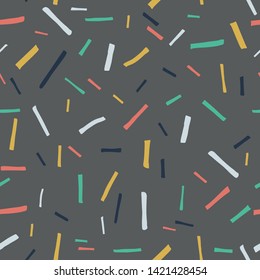 Gray background with colorful stripes. Vector seamless pattern, can be used for fabrics, wallpaper, web, card.  