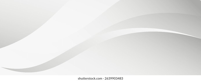 Gray background curve element with white space for text and message design, overlapping layers, vector illustration
