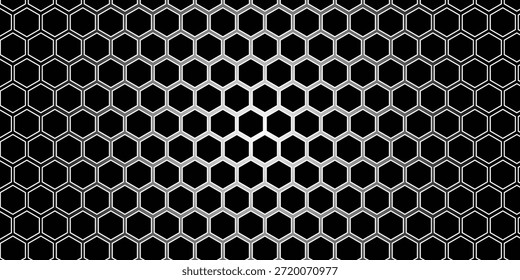 Fondo gris. Textura de fibra de carbono hexagonal oscura. Fondo de acero de textura metálica. Ilustración vectorial de Plantilla de diseño