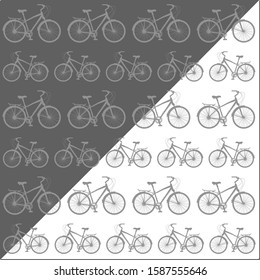 gray background from drawings of bicycle silhouettes