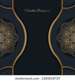 Gray background with golden mandala ornament