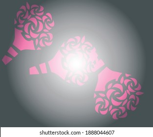 Fondo gris con gradaciones y flores