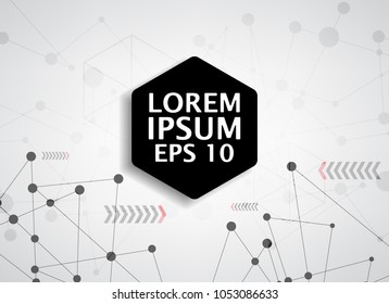 gray background hexagon logo geometric polygon line pattern