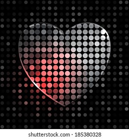 Gray background or icon with heart for your design