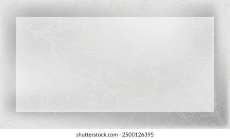 gray background with leaf and flower pattern