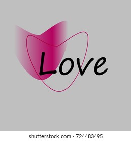 Gray background, love, heart, abstract.