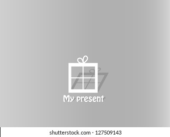 Gray background with the motif of gift