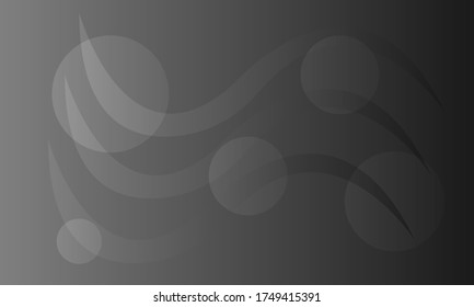 gray background with patterns of wavy lines and transparent circles monochrome abstraction wallpaper for design