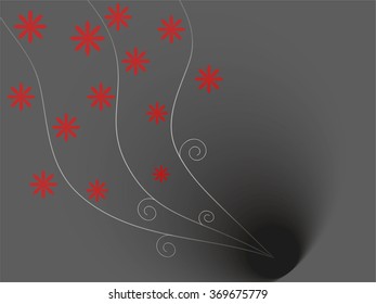 Gray background with pink flowers for your design