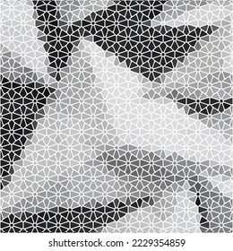 Fondo gris de estilo poligonal. Mosaico. Burbujas. Fondo vectorial.