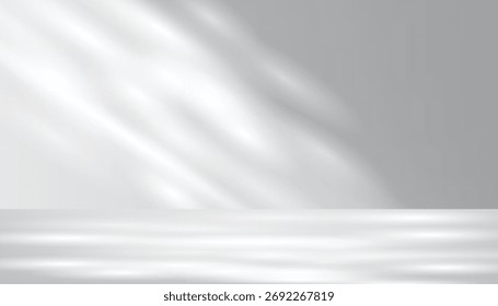 Fondo gris para la presentación de la escena de la exhibición del producto con luces y sombras hermosas. Exhibición de la maqueta del pedestal escena mínima etapa vacía para el producto de la presentación, soporte, escaparate, exposición
