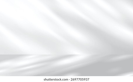 Grauer Hintergrund für Produktpräsentation mit schönen Lichtern und Schatten. Display Standfuß-Mockup minimale Szene leere Bühne für Präsentation Produkt, Stand, Vitrine, Ausstellung