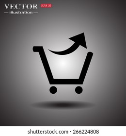 Gray background with shadow.  remove from the shopping cart, vector illustration, EPS 10