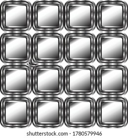 Gray background. Silver block pattern.