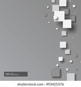 gray background with small squares in 3d style