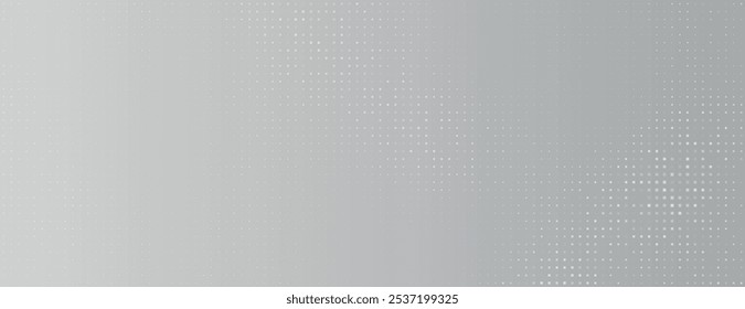 Gray background with a smooth gradient and dotted texture. The background is modern and sleek, featuring a subtle gray color scheme. Minimal halftone dotted texture vector background.