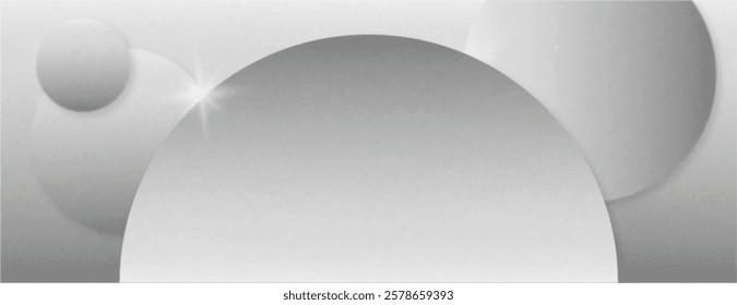 A gray background with a smooth gradient, featuring circular shapes. The background is sleek and modern. Gray background with a glossy texture. Abstract gradient circle pattern background vector