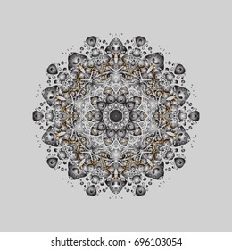 A gray background with snowflakes. Vector christmas abstract colorful background with cute snowflake. Vector illustration.