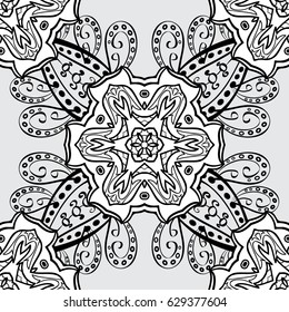 Gray Background spotted Vector illustration. Beautiful pattern with abstract flowers.