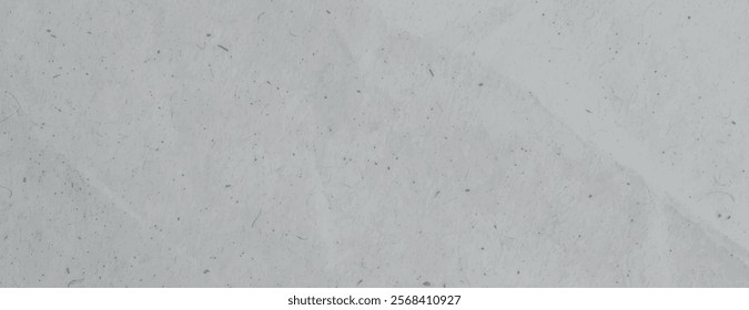 Gray background with a textured, paper-like appearance. The background is gray with subtle speckles and creases, creating a vintage feel. Minimal grunge paper texture vector background.