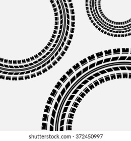 Gray background with three circles tire track. eps10