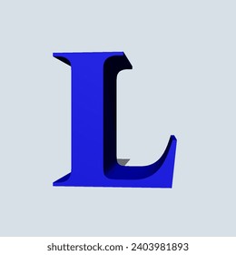 Letra L del alfabeto vector de fondo gris.