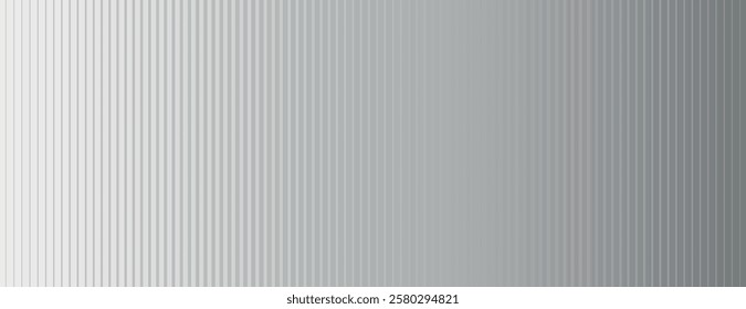 Gray background with vertical striped texture. The background features a gradient effect with gray tones, creating a sleek, modern look. Gradient striped background vector. Gray background.