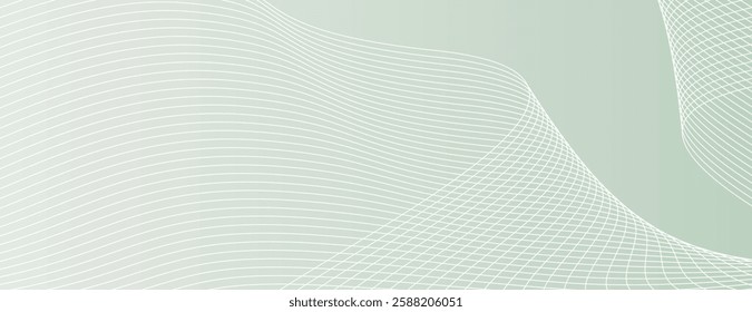 Gray background with wavy lines, creating a modern, abstract background. The gray color and smooth texture add a sleek look. Modern wavy line pattern background.
