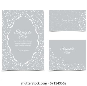 Gray background with white flowers
