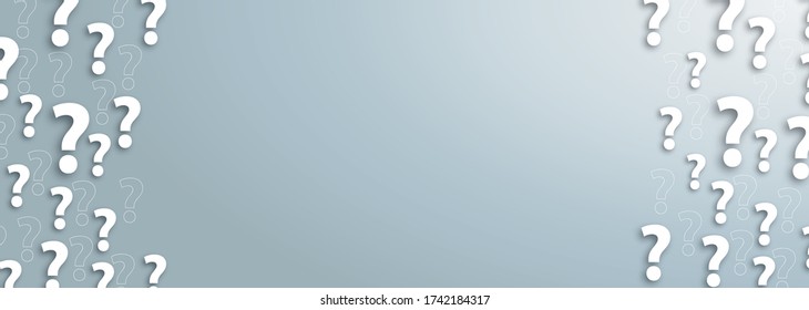 Gray background with white question marks. Eps 10 vector file.