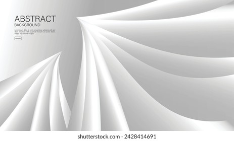 Fondo gris, diseño de fondo de onda blanca, vector geométrico, textura mínima, diseño de la cubierta, plantilla de volante, anuncio, plantilla de fondo abstracto, papel pintado de la decoración, cubierta del libro, vector