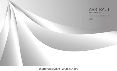 Fondo gris, diseño de fondo de onda blanca, vector geométrico, textura mínima, diseño de la cubierta, plantilla de volante, anuncio, plantilla de fondo abstracto, papel pintado de la decoración, cubierta del libro, vector