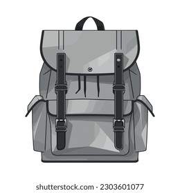 Gray backpack design over white