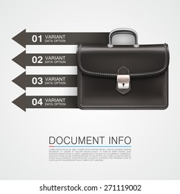 Gray bag business info. Vector illustration