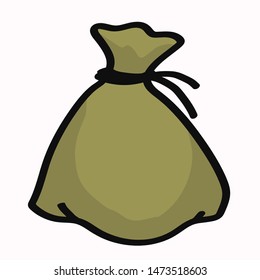 Gray bag on a white background. Vector illustration.