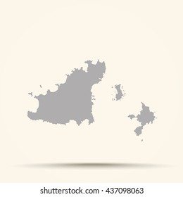 Gray Bailiwick of Guernsey Map Illustration