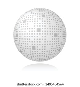 Gray ball with checkered texture, vector design