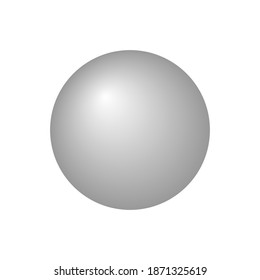 A gray ball with a gradient isolated on a white background. Vector illustration