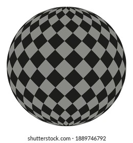 Gray ball of with rhombuses