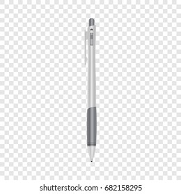 Gray Ballpoint Pen Mockup Realistic Illustration Stock Vector (Royalty ...