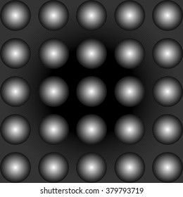 Gray balls on abstract black background. Vector illustration, eps 10