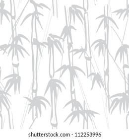 Gray bamboo seamless on white background. Drawing illustration