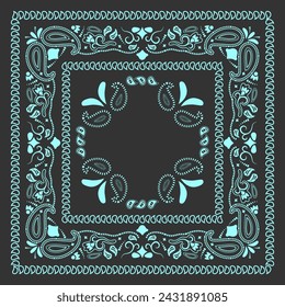 Un pañuelo gris. Patrón sin fisuras Paisley. Patrón para una bufanda, ropa, alfombra.