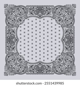 gray bandana pattern vectör desing.