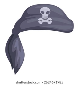 Gray bandana with skull and crossbones, evoking pirate adventures, danger, and swashbuckling fun