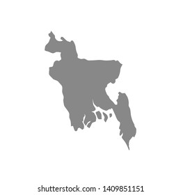 Gray Bangladesh map vector silhouette