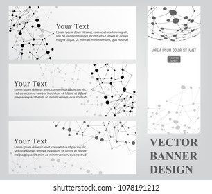 gray banner polygon technology network 