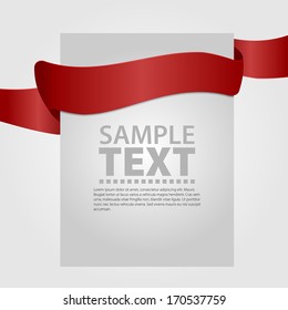 Gray banner with red ribbon